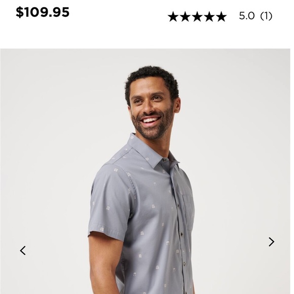 Travis Mathew Gray Casual Button Down Shirt - Picture 1 of 6